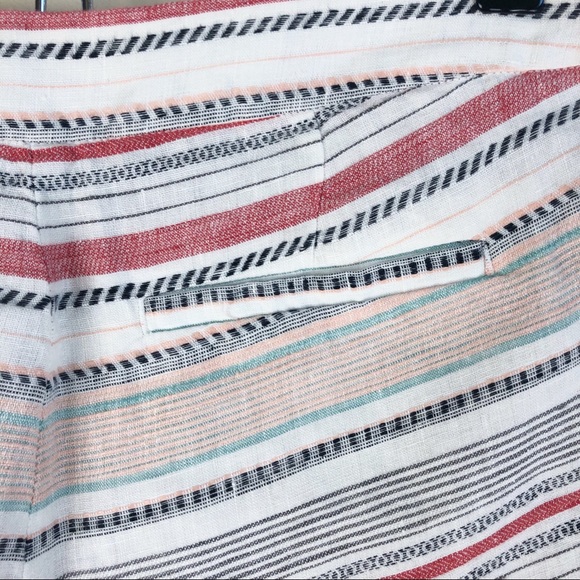 JOIE Merci Linen striped Shorts SZ 0 front zip - Picture 6 of 9